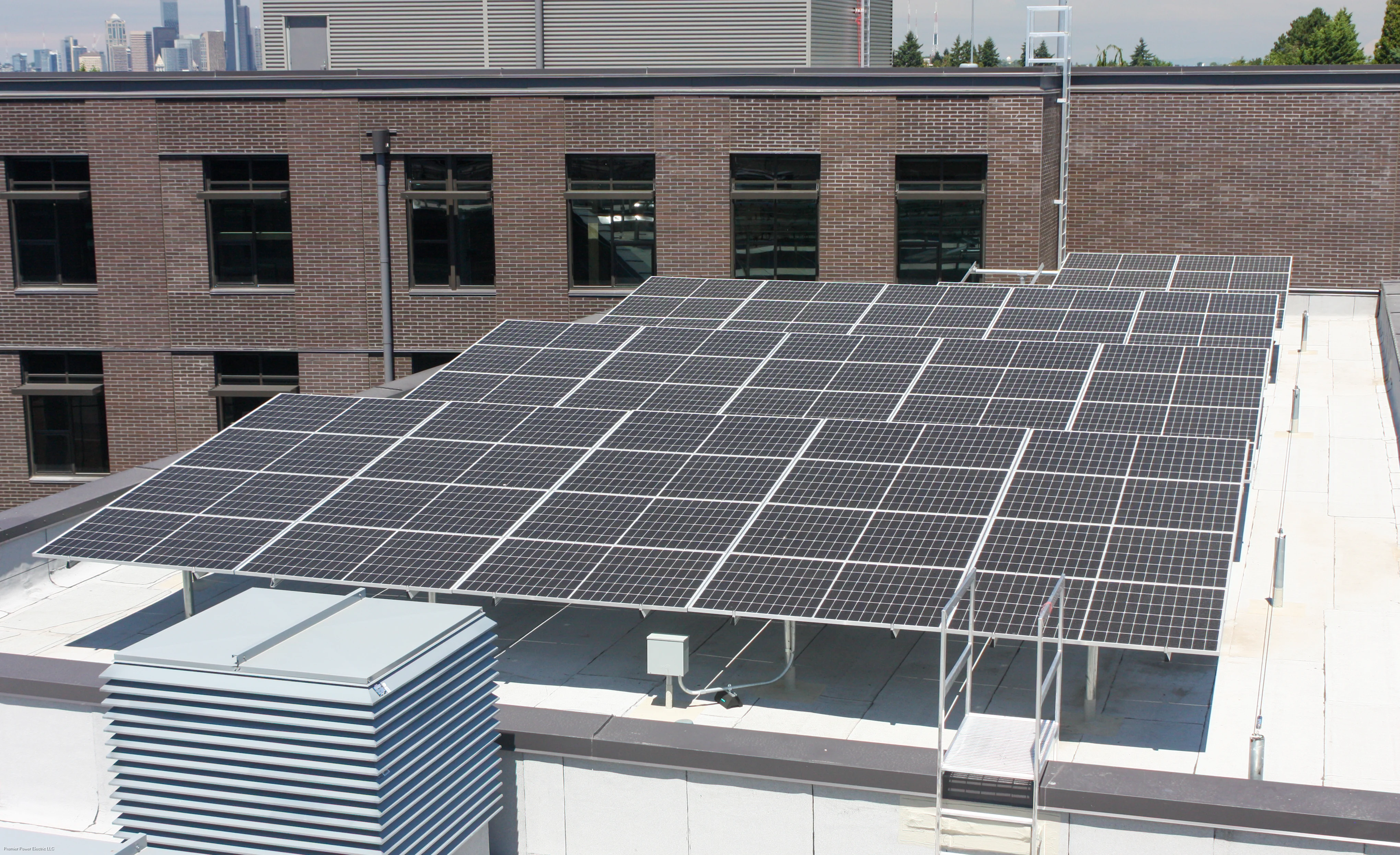 Modern solar panel installation